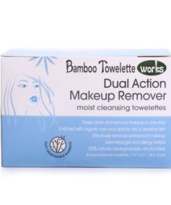Bamboo Towel Works Dual Action Makeup Remover Moist Cleansing Towelette 20 x 15cm