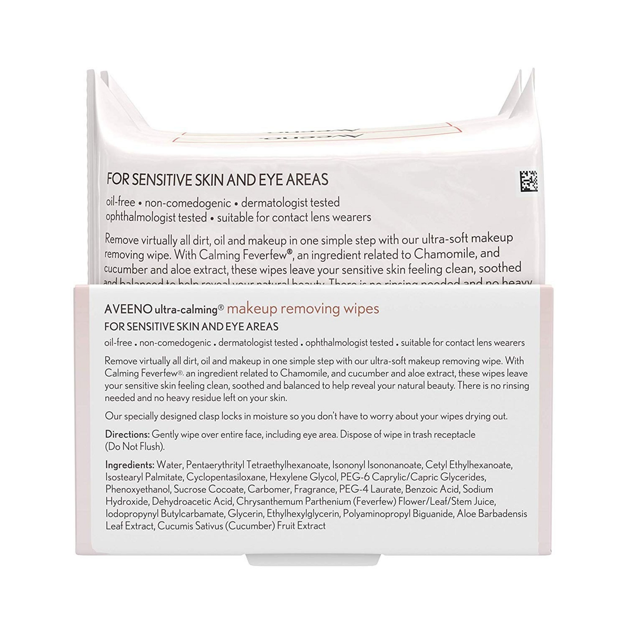 Aveeno Makeup Removing Wipes Twin Pack 19 x 18.5cm - Image 2