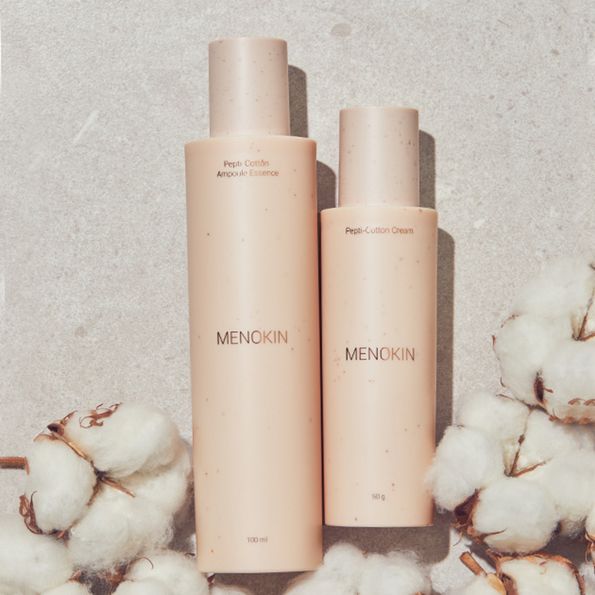 Menokin Pepty Cotton Skip Care Duo Ampoule Essence 100ml + Cream 50g Set - Image 3