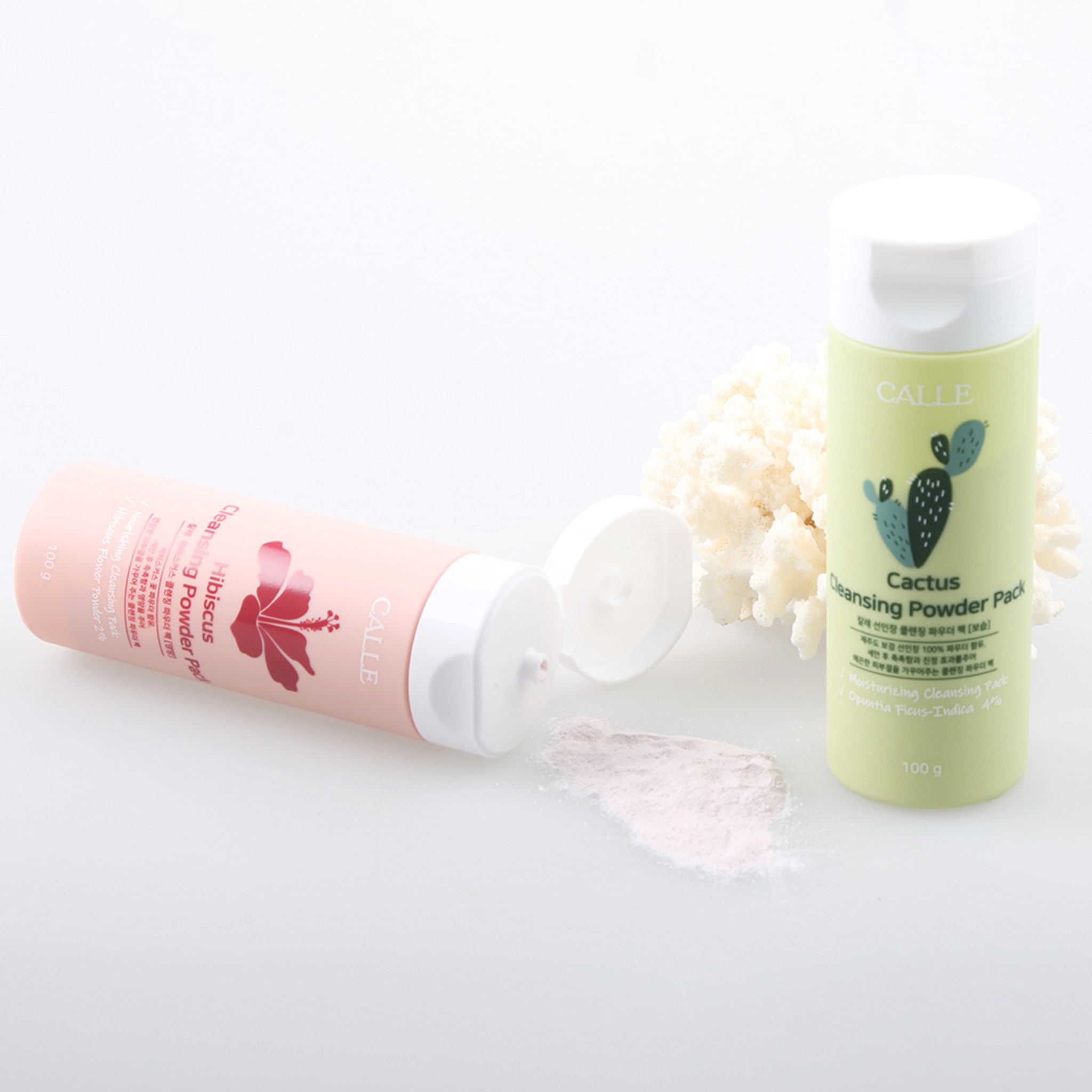 Icale Cactus Cleansing Powder Pack Moisturizing 100g + Hibiscus Cleansing Powder Pack Nutrition 100g - Image 3