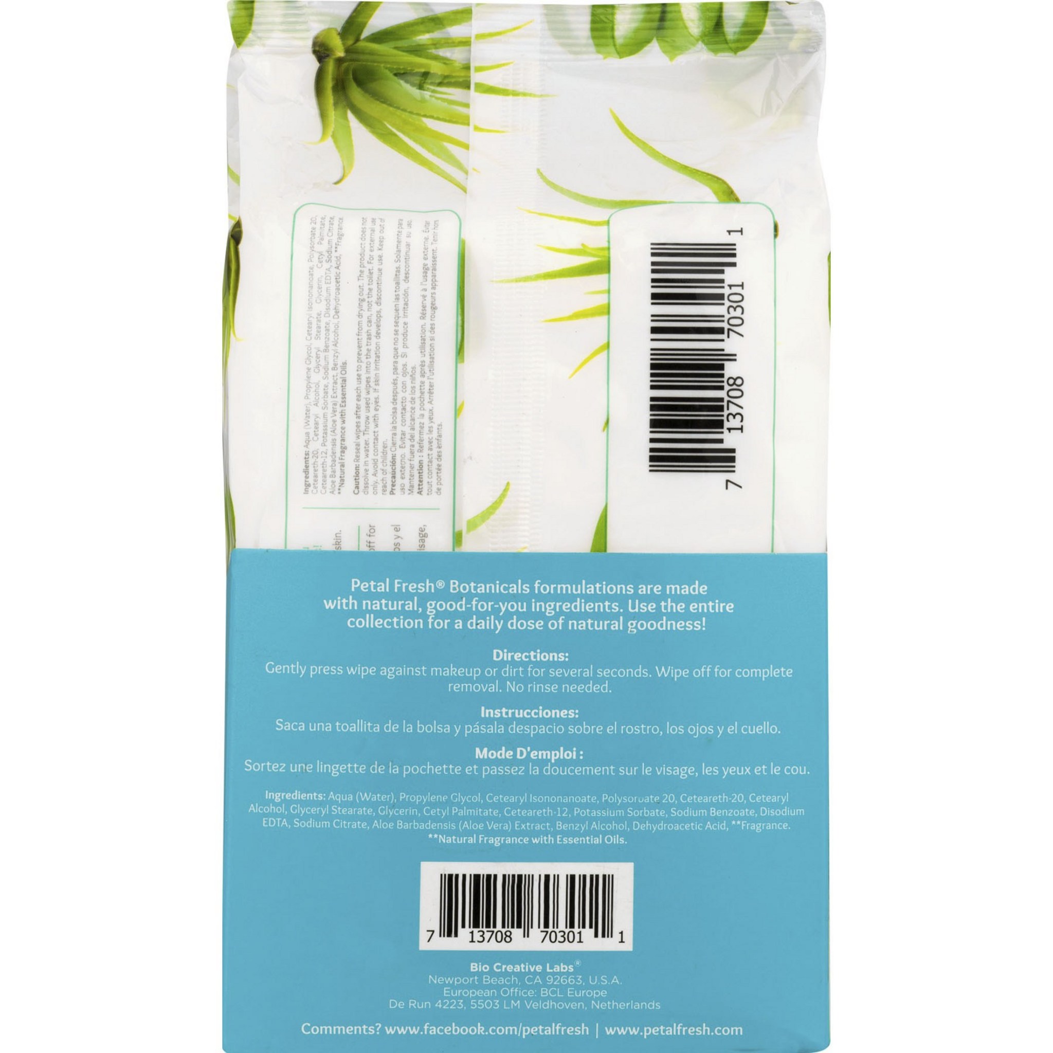 Petal Fresh Makeup Removing Cleansing Towelette Soothing Aloe Vera - Image 3