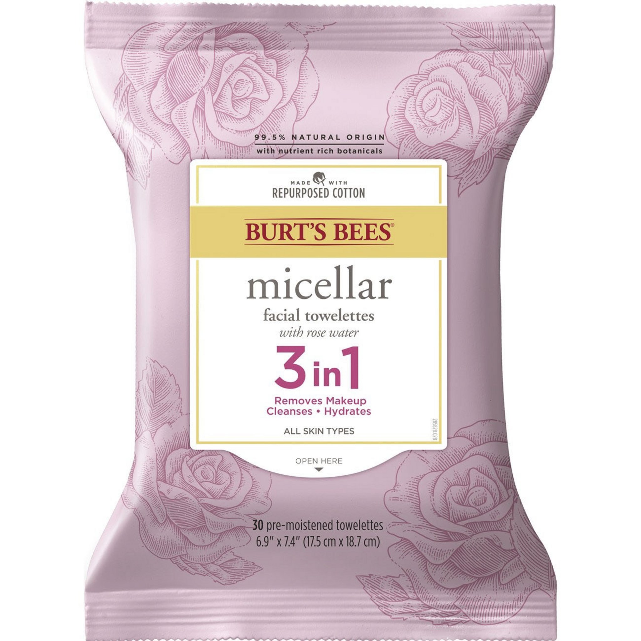 Burt's Bees Micellar Facial Wipes Rose Water - Image 2