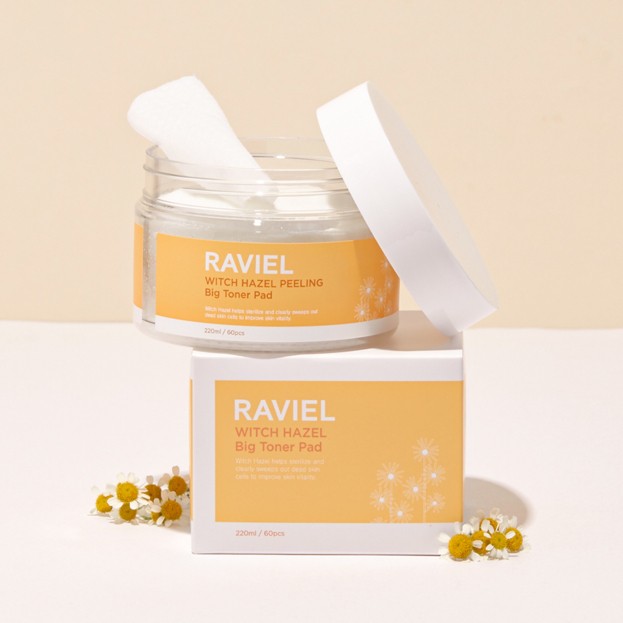 Raviel Witch Hazel Peeling Big Toner Pad 220ml - Image 4