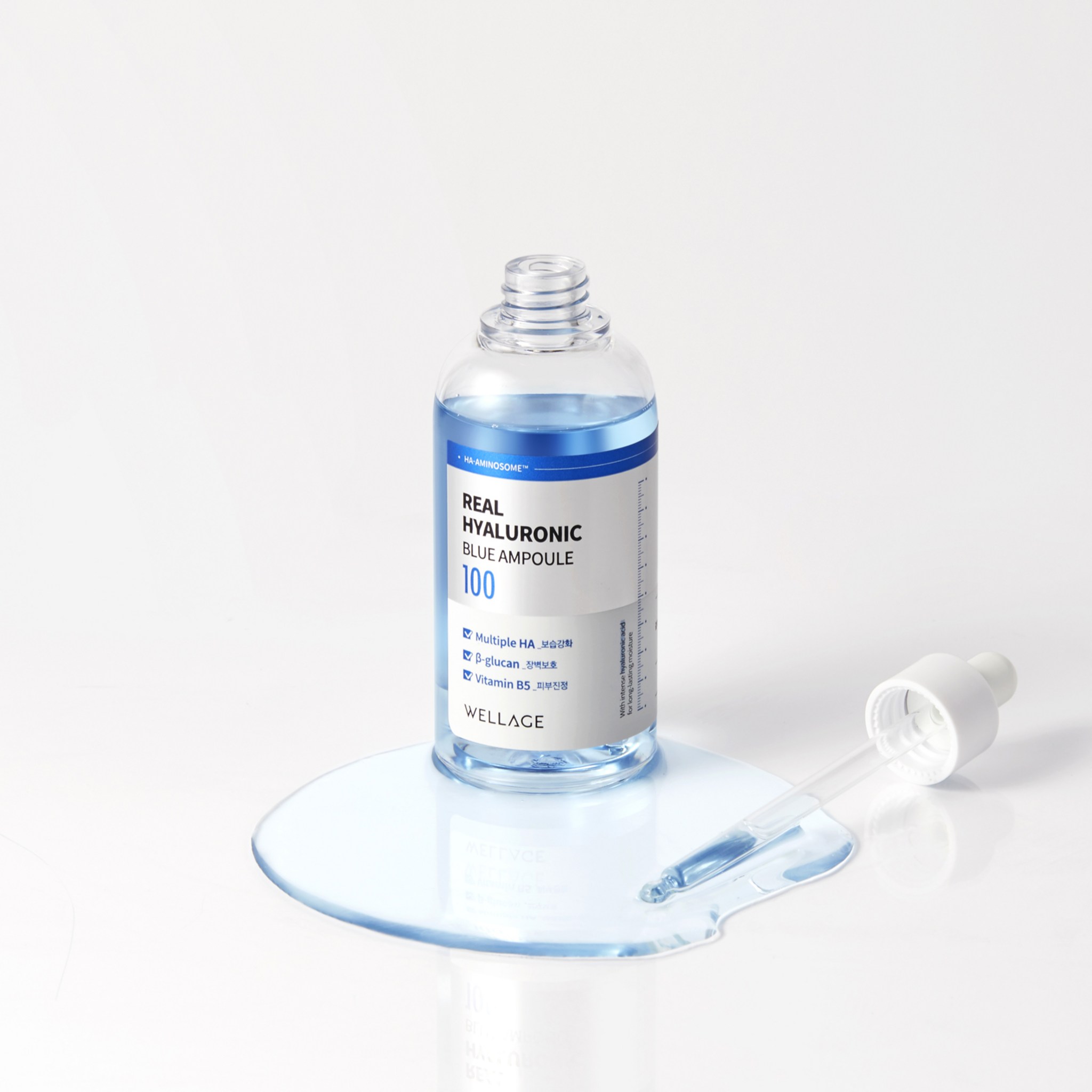 Wellage Real Hyaluronic Blue 100 Ampoule 100ml + Blue Toner Pad 70 Sheets 210ml Set - Image 4