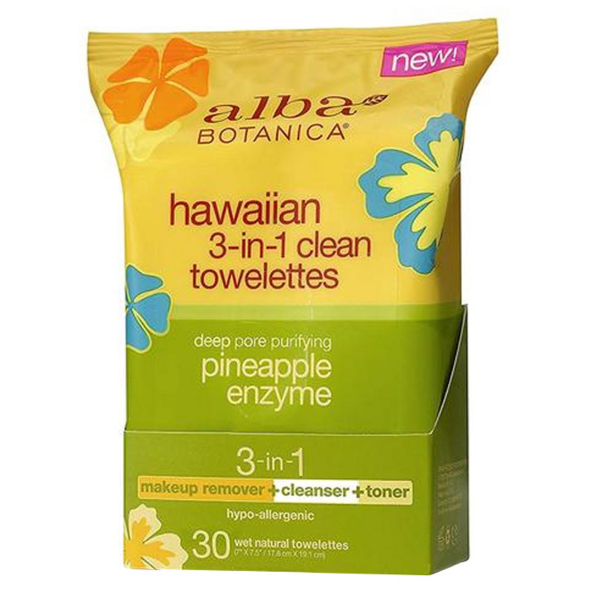 Alba Botanica Hawaiian 3-in-1 Clean Towelette Deep Pore Purifying Pineapple Enzyme - Image 2