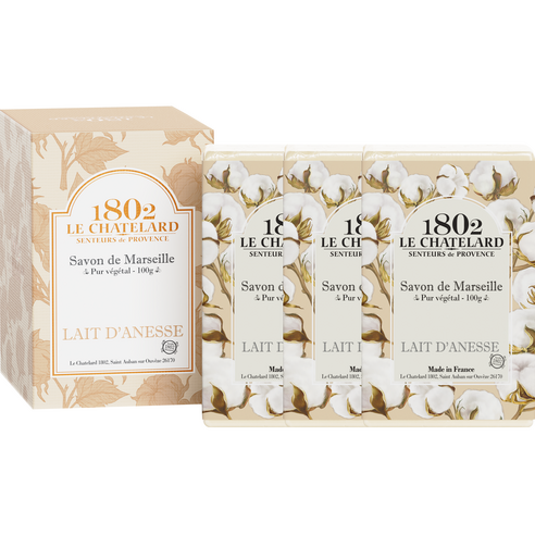 Lechatra 1802 Marseille Soap Donkey Milk Flavor 3p - Image 2